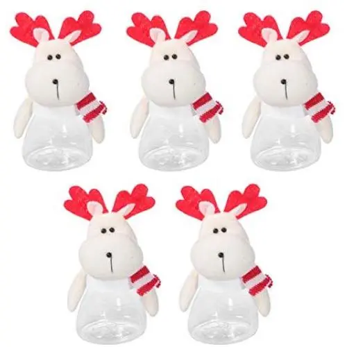 5er Set Weihnachtselfe-Gläser, Christbaum-Geschenkelieder, Candy-Behälter für Kekse, Weihnachts-Futterbehälter für Reindeer-Puppe