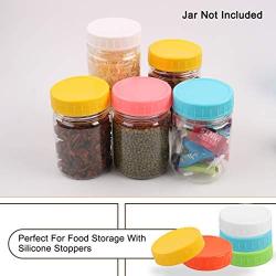 uxcell 20 Pack Assorted Color Plastic Mouth Mason Jar Lid Anti-slip Food Storage Caps for Mason Canning Ball Jars - 10 Regular Mouth & 10 Wide Mouth