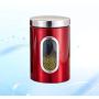 TOPBATHY Stainless Steel Food Storage Jar with Airtight Seal Bamboo Lid/Airtight Food Storage Containers,for Serving Tea, Coffee, Spice and More(11 x 11 x 16.5cm??‰
