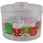 Christmas Containers for Holiday Cookies Candy and Treats with Lids-Light weight and Stackable Bundle of 2 Plastic Jars