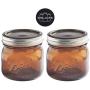 Ball Mason Jars 16 oz Wide Mouth Amber Colored Glass Bundle with Non Slip Jar Opener- Set of 2 Pint Size Mason Jars - Canning Glass Jars with Lids