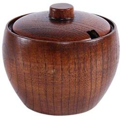 UPKOCH Wooden Spice Jar Seasoning Storage Box Spice Box Dispenser Sugar Salt Pepper Canister for Kitchen Home Restaurant