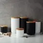 Dichtbare Dose-Gläser Küchen-Behälter für Kaffee, Zucker, Tee – Keramik-Zuckergläser mit Deckel, Schwarz