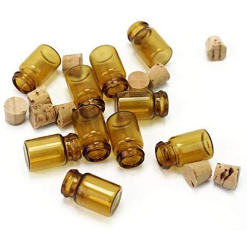 10Pcs/Lot Small Mini Brown Empty Glass Wishing Bottle Vials Jars Container Tiny Drifting Message Bottles For Wedding Holiday