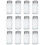 Tundalaya: Set of 12 Glass Spice Jars, French Square, 4 ounces | Includes Shaker Tops and Lids (Perfect for DIY, Organization Projects, Homemade Spices, Pantry Projects and Gifting), Clear