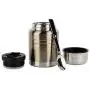 Isolierbehälter & Essbehälter mit Klapplöffel (473 ml) - Edelstahl Food Jar für heiße und kalte Speisen | Suppen, Kaffee, Wasser, Flüssigkeiten | Luftdicht, Dicht