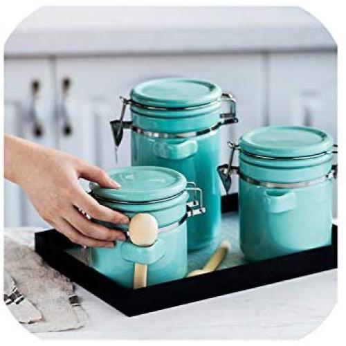 Nordic Colorful Ceramic Seal Storage Jar Scandinavian Kitchen Candy Coffee Tea Organizer Sealing Jars Seasoning Container,650Ml Red