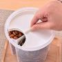 Storage Box Separated With Souble Lid Rotating Cover Sealed Jar Plastic Bayonet Partition Transparent Storage White,L