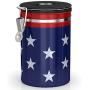 Coffee Gator Stainless Steel Container - Fresher Beans and Grounds for Longer - Canister with Date Tracker, CO2-Release Valve and Measuring Scoop - Large - USA Stars and Stripes Edition