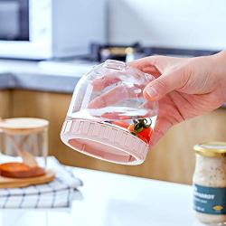 Transparent Storage containers with lid, Round Plastic Jars Durable Regular Mouth Jars-A 450mlx3