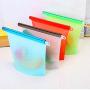 New Product Reusable Silicone Vacuum Seal Food Fresh Bag Fruit Meat Milk Storage Containers Refrigerator Bag Ziplock Kitchen Organizer (Green)