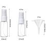 20pcs Spray Bottles Mist Plastic Mini Spray Bottlec(15pcs 10ml and 5pcs 20ml) with 2 Funnels and 1 Cleaning Cloth for Essential Oils Makeup and Perfume