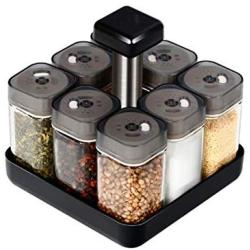 Mini Spice Jars Kitchenware creative glass European rotating seasoning bottle set