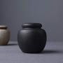 Japanese Coarse Pottery Tea Cans Tea Set Tea Caddy Jar Pot Sugar Bowl Coarse Pottery Tea Sealed Creative Home Decor,B