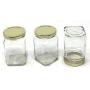 (12 Pack) 6 oz (190 ml) Victorian Square Glass Jar with Gold Metal Lid by Packaging For You