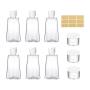 2oz / 60ML Clear Plastic Bottles with Flip Cap Empty Travel Bottles Refillable Cosmetic Bottles Great for Shampoo, shower gel, Toner, Lotion, Makeup Remover, Personal Care - Set of 9