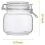 Glass Kitchen Storage Canister Mason Jars with Lids,25oz Airtight Glass Canister with Hinged Lid，Perfect for Kitchen Canning Cereal,Pasta,Sugar,Beans (Labels & Chalk Marker)-Set of 6