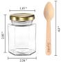 Syntic 20 Pcs 4 oz Hexagon Jars/Glass Jars with Gold Lids, Canning Jars for Wedding, Party Favors, Extra 10 Silver Lids, Chalkboard Labels, Tag Strings, 20 Disposable Wooden Spoons Included