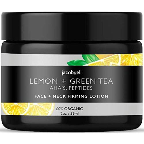 Gesichts- und Halsstraffung Creme – Top Influencer – Organisch & Vegan – Hilft bei Falten und Straffung der Haut mit Pflanzlichen Stammzellen, Rizinusöl, Vitamin E, AHAs, Peptide und Zitronenextrakt u.v.m.
