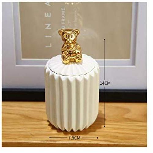 Ceramic Animal Storage Jars for Spices Candy Tank Container Jewelry Storage Box Coffee Can Bottle Kitchen Organizer,7