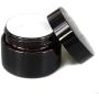 2PCS 50ML/50G Brown Glass Refillable Make Up Jars with Liners and Screw Black Cap Empty Face Cream Lip Balm Storage Container Pot Bottle Jar for Beauty Essential Oils Cosmetic Cream Lotion (50ml)