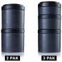 BlenderBottle ProStak Twist n Lock Storage Jars Expansion 2-Pak with Pill Tray, Black