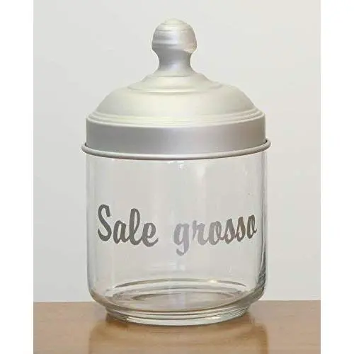 Italo Ottinetti Glass Jar Anodised Matt Aluminium Lid 0.75 Litre Sale Gross, Metallic, one Size Italo Ottinetti Glass Jar Anodised Matt Aluminium Lid 0.75 Litre Sale Gross, Metallic, one Size
