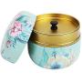 XINRUI Tea Caddies HOOMIN Tea Box Tea Jar Storage Holder Tea Caddies Matcha Container Mini Coffee Powder Organizer Cans Multifunction Round Metal, Color:Moshan blossom XINRUI