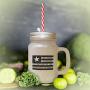 Soft Pink We Pledge Allegiance To The Flag Frosted Glass Mason Jar With Straw