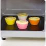 Silikon Cupcake Tassen, Bunte Muffinkuchen Formen, Wiederverwendbare Cupcake-Bettler mit Bonus Schraubdeckelbehälter für Muffins, Gelee, Snacks, 12 Stück (Rot)