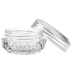 Foraineam 50 Pack Clear 5 Grams / 5ML Cosmetic Containers Diamond-shape Plastic Pot Jars With Lids Empty Cosmetic Sample Containers