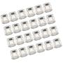 vivaBKK Hexagonal Mini Glass Jar with Silver Lids and Labels 1.5 Ounce Pack of 24-Pack