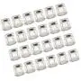 vivaBKK Hexagonale Mini Glasbehälter mit Silberdeckeln und Etiketten 1,5 oz Pack von 24 Stück