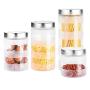 Kitchen Food Storage Jar Airtight Food Storage Kitchen Glass Jar Moisture-Proof Home Multi-Purpose Jam Bottle Cruet Storage Tanks 4-Piece Frosted