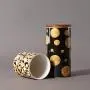 Bouteille en céramique artisanale pour stockage de sceaux, aliments, thé, café avec couvercle en bois (98x128mm) Bouteille en céramique artisanale pour stockage de sceaux, aliments, thé, café avec couvercle en bois (98x128mm)