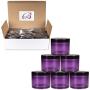 Beauticom 4 oz. (120g/120ML, Quantity: 6 Pieces) Thick Wall Round Leak Proof Clear Acrylic Jars w/Lids for Beauty, Cream (6 Pieces (6 Jars + Lids Together), Purple Base w/Black Top Lid)