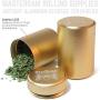 Masterdam Stash Jars - Aluminum Storage Canisters -Airtight, Smell Proof (Gold)