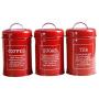 homozy Food Storage Canister -Food Storage Canister with Airtight Metal Lid, Food Storage Jar Kit for Home and Kitchen Serving for Coffee, Sugar, Tea - Red