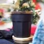 HOUSIYU Glass Jar, Clear Glass Storage Container, Sealed Food Storage Tank with Wooden Lid, Suitable for Bulk Tea Biscuit Candy Jar, Black