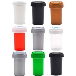 Warmshine 9 Pieces 75ML Sealed Jar Vial Container Weed Storage Stash Jar Moistureproof Waterproof Pill Bottle Case Box