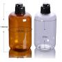 2PCS Empty Portable Refillable Plastic Cosmetic Vial Bottles Jars with Black Flip Cover Makeup Water Travel Packing Storage Containers Dispenser for Shampoo Bath Shower Gel Emulsion Lotion Liquid