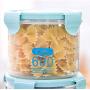 PYXM Kitchen Storage Containers 3 Pcs Containers with Water-Tight Lids Clear Plastic Food Storage Jars- Great for Dry Foods,Blue
