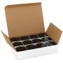 Vivaplex, 12, Green, 15 ml, Round Glass Jars, with Inner Liners and black Lids