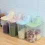 Pp Food Storage Box Plastic Clear Container Set with Pour Lids Kitchen Storage Bottles Jars Dried Grains Tank 1.9L 2.5L,Small One Piece