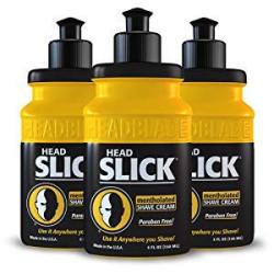 HeadBlade HeadSlick Mens Head & Skull Shaving Cream | No more Nick, Cuts, or Razor Burns | 5 oz (3 Pack)