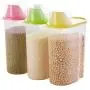 HOMELUNY Pack of 3 Airtight Moisture Proof Rice Storage Jars Kitchen Cereal Storage Jars (with Measuring Cup) for Candy, Cookie, Rice, Sugar,Flour,Snacks Keeping Food Dry & Fresh HOMELUNY Pack of 3 Airtight Moisture Proof Rice Storage Jars Kitchen Cereal Storage Jars (with Measuring Cup) for Candy, Cookie, Rice, Sugar,Flour,Snacks Keeping Food Dry & Fresh