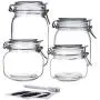 YEBODA Food Storage Canister Set Glass Jars with Clamp Airtight Lids and Silicone Gaskets for Multi-Purpose Kitchen Containers - Clear Square (4 Piece) YEBODA Food Storage Canister Set Glass Jars with Clamp Airtight Lids and Silicone Gaskets for Multi-Purpose Kitchen Containers - Clear Square (4 Piece)