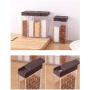 Clear Condiment Spice Jar, 6 Piece Acrylic Seasoning Box With Base Moisture-proof Spice Storage Canister-a