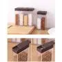 Clear Condiment Spice Jar, 6 Piece Acrylic Seasoning Box With Base Moisture-proof Spice Storage Canister-a