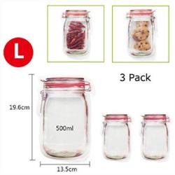 PROGLEAM Storage & Organization, Food Storage Preserving Bag Mason Bottle Jars Children Biscuit Snack Container, L
